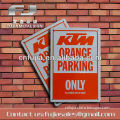 KTM plate, customized embossed Parking sign